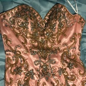 Pink rhinestone prom dress